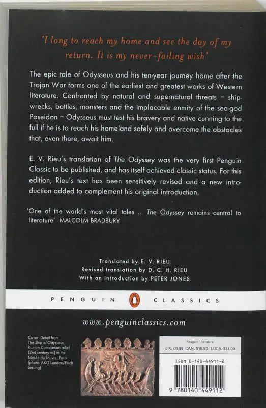 Rückseite: 9780140449112 | The Odyssey | Homer | Taschenbuch | 348 S. | Englisch | 2003