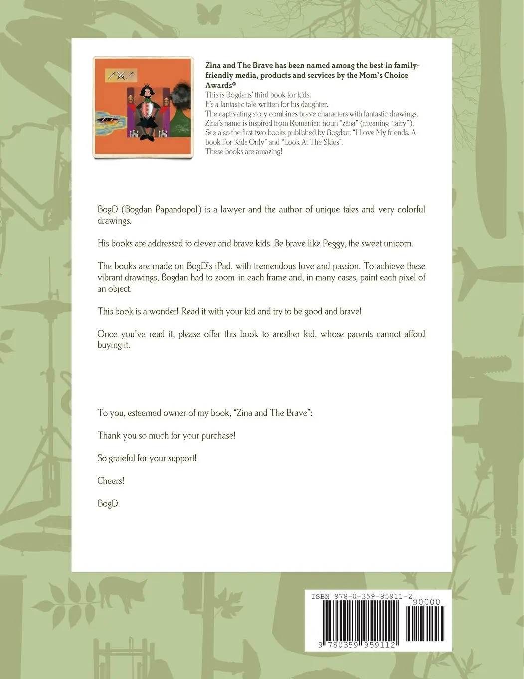 Rückseite: 9780359959112 | Zina and The Brave | Bogdan Papandopol | Taschenbuch | Englisch | 2020