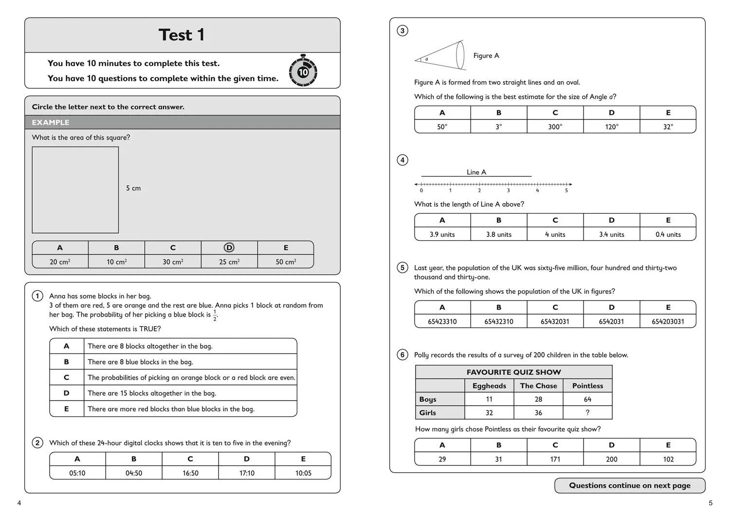 Bild: 9781844199112 | 11+ Maths Quick Practice Tests Age 9-10 (Year 5) | Collins 11 | Buch