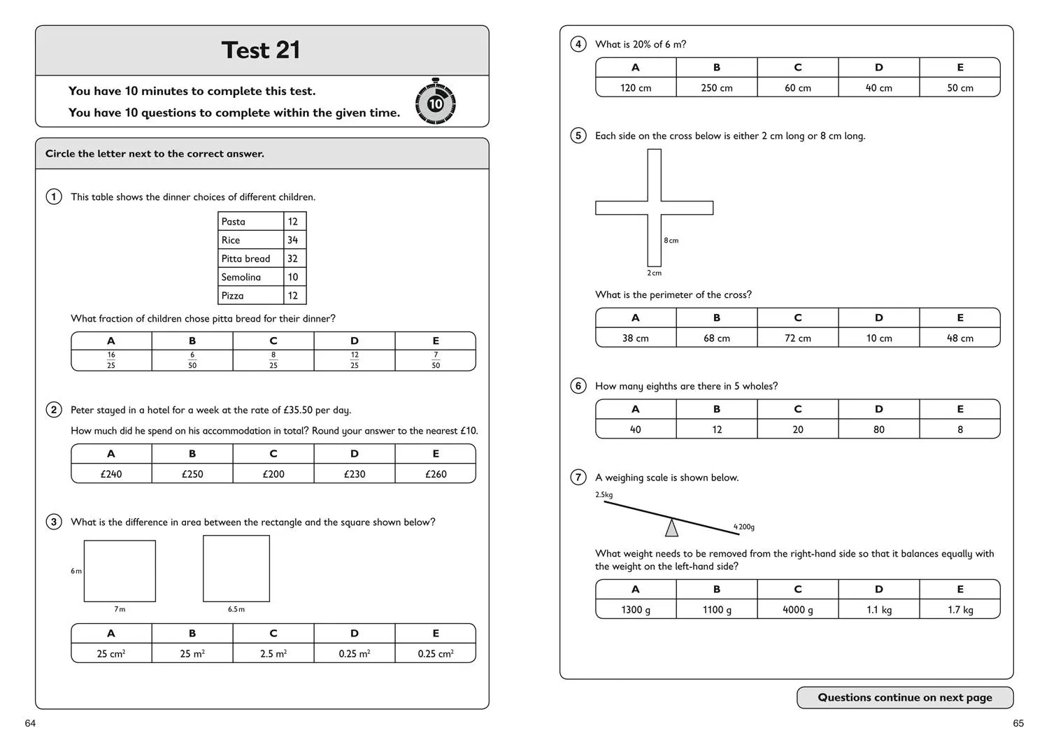 Bild: 9781844199112 | 11+ Maths Quick Practice Tests Age 9-10 (Year 5) | Collins 11 | Buch