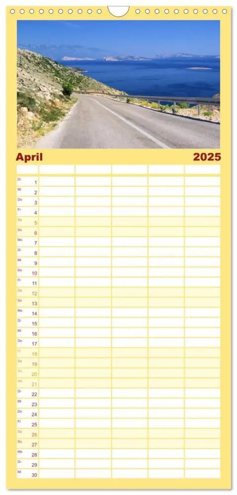Bild: 9783457119112 | Familienplaner 2025 - Kroatien mit 5 Spalten (Wandkalender, 21 x 45...