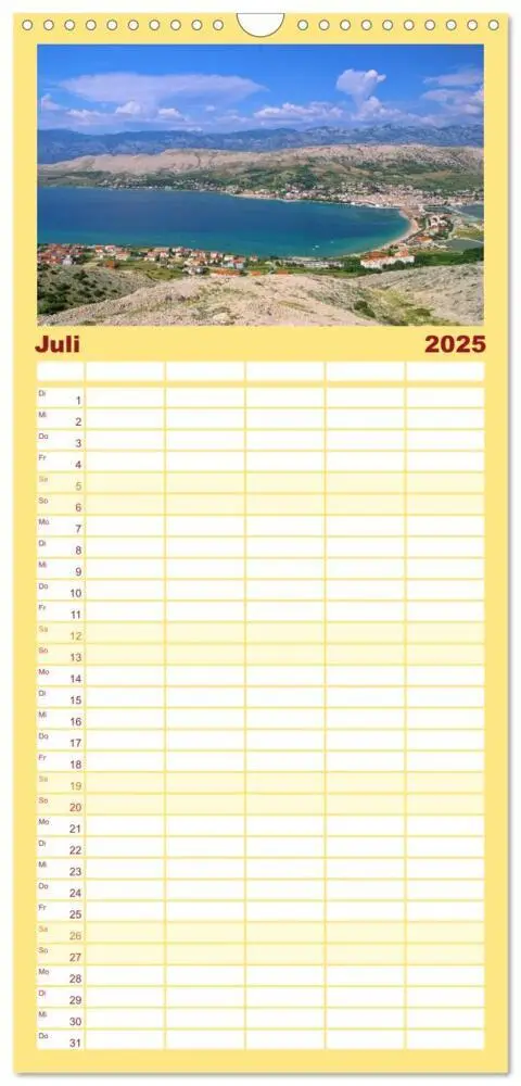 Bild: 9783457119112 | Familienplaner 2025 - Kroatien mit 5 Spalten (Wandkalender, 21 x 45...