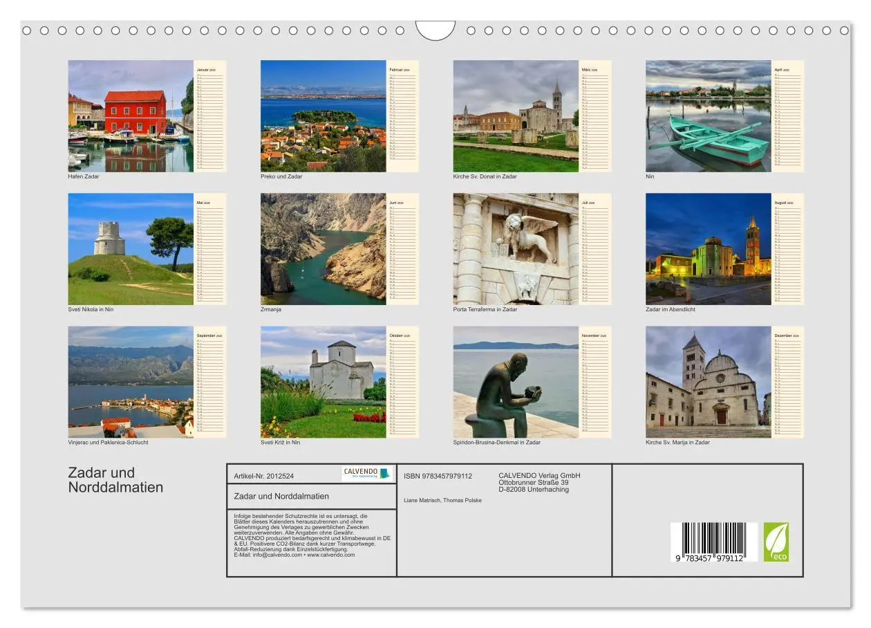 Bild: 9783457979112 | Zadar und Norddalmatien (Wandkalender 2026 DIN A3 quer), CALVENDO...