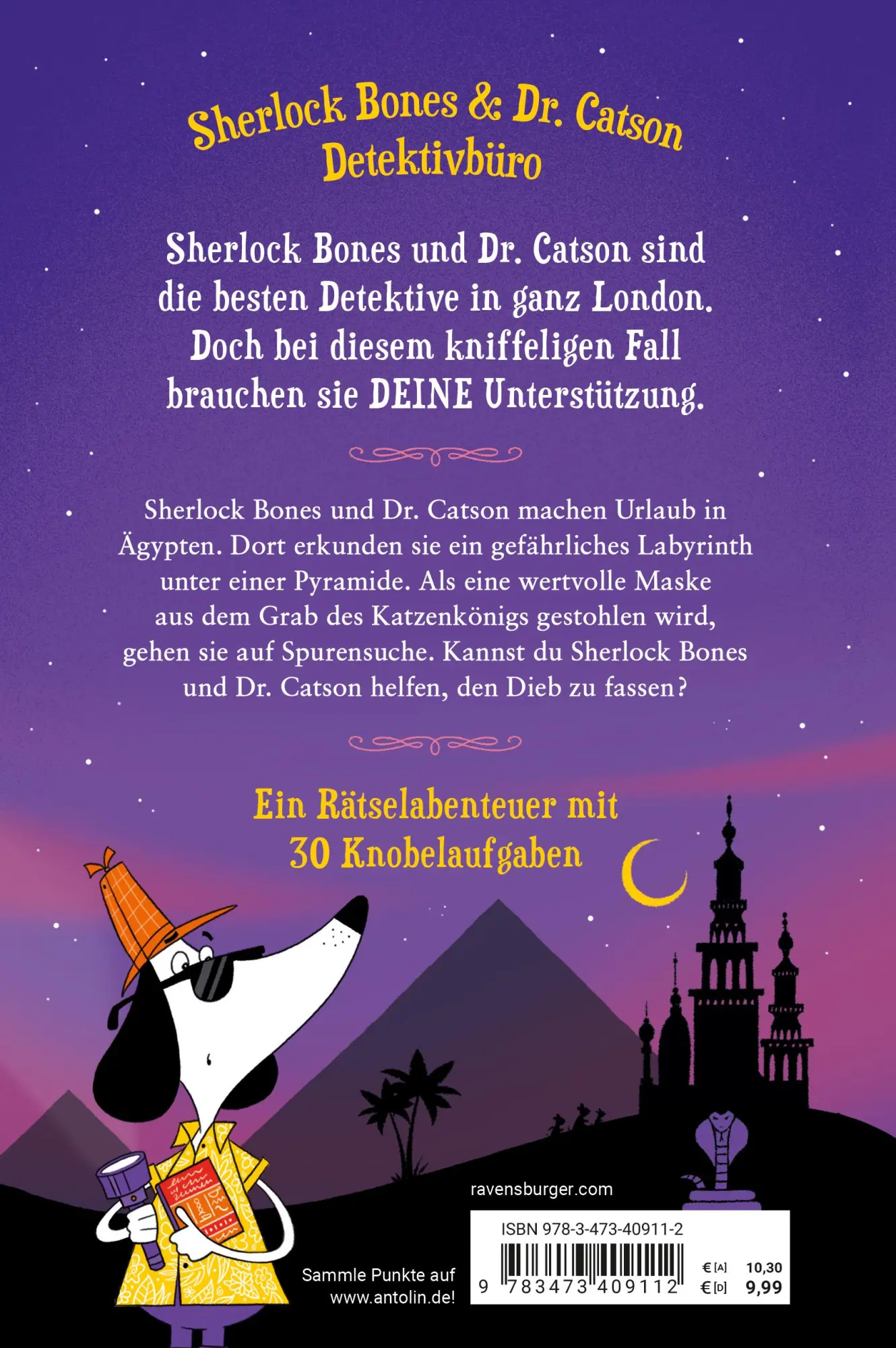 Rückseite: 9783473409112 | Meisterdetektiv Sherlock Bones, Band 2 - Die verfluchte Maske | Buch