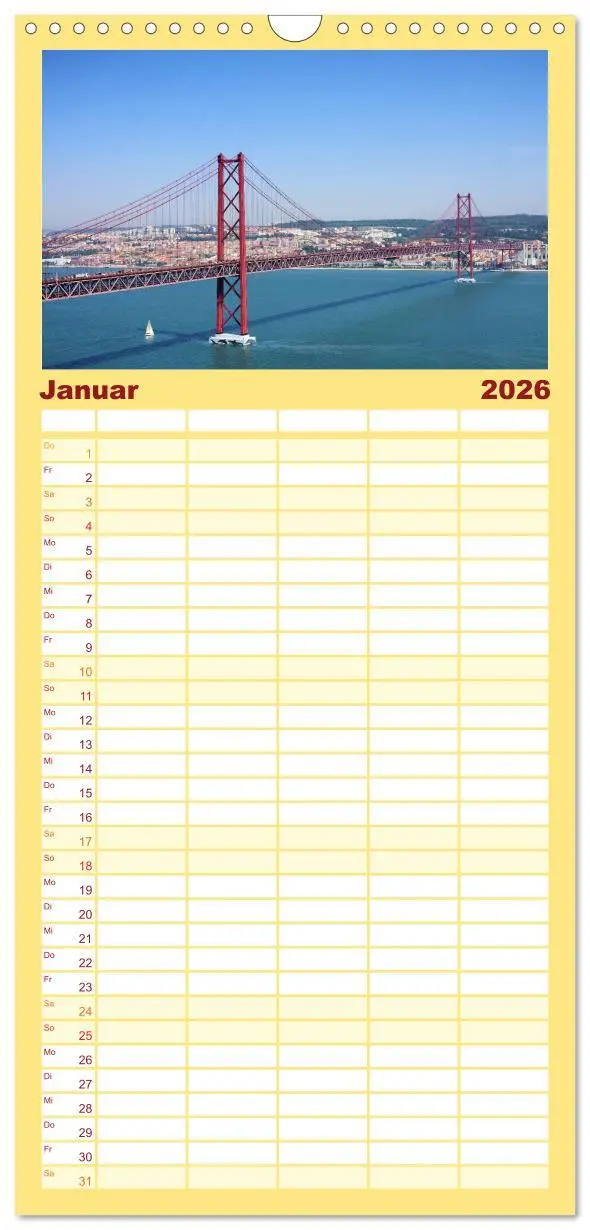 Bild: 9783516519112 | Familienplaner 2026 - Portugal mit 5 Spalten (Wandkalender, 21 x 45...