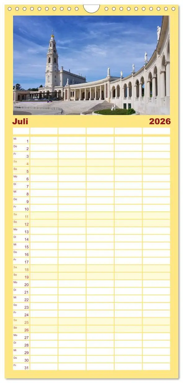 Bild: 9783516519112 | Familienplaner 2026 - Portugal mit 5 Spalten (Wandkalender, 21 x 45...