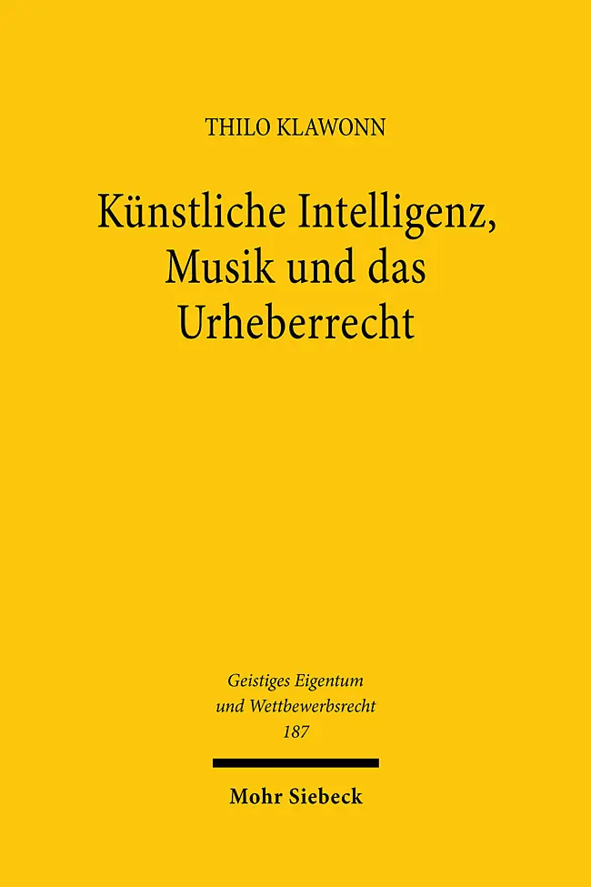 Cover: 9783161619212 | Künstliche Intelligenz, Musik und das Urheberrecht | Thilo Klawonn
