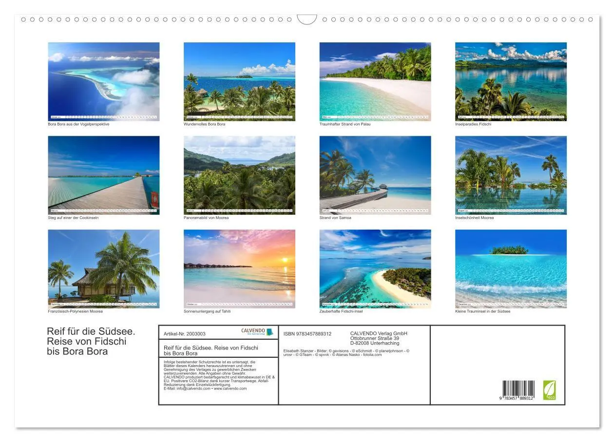 Bild: 9783457889312 | Reif für die Südsee. Reise von Fidschi bis Bora Bora (Wandkalender...