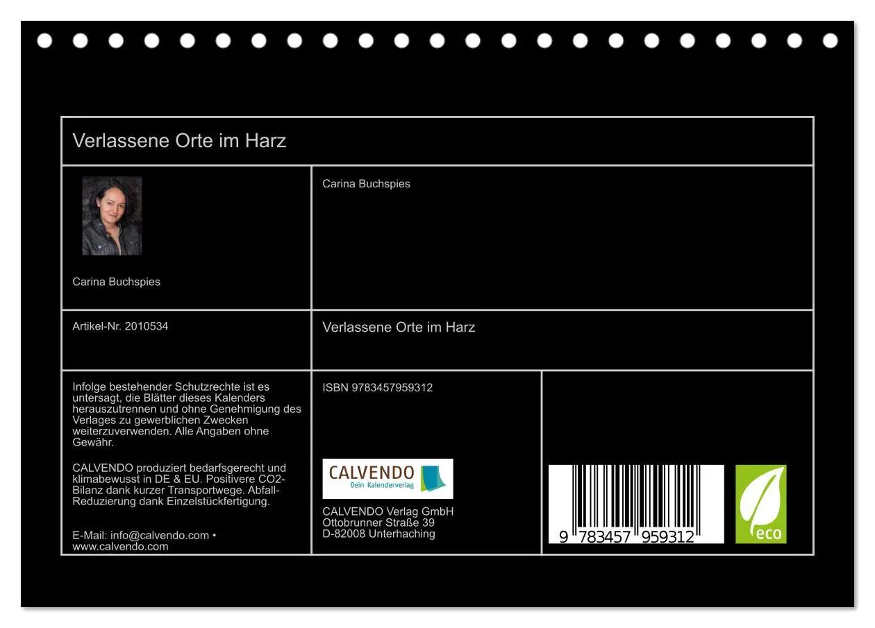 Bild: 9783457959312 | Verlassene Orte im Harz (Tischkalender 2026 DIN A5 quer), CALVENDO...