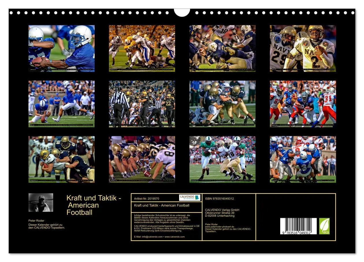 Bild: 9783516049312 | Kraft und Taktik - American Football (Wandkalender 2026 DIN A3...