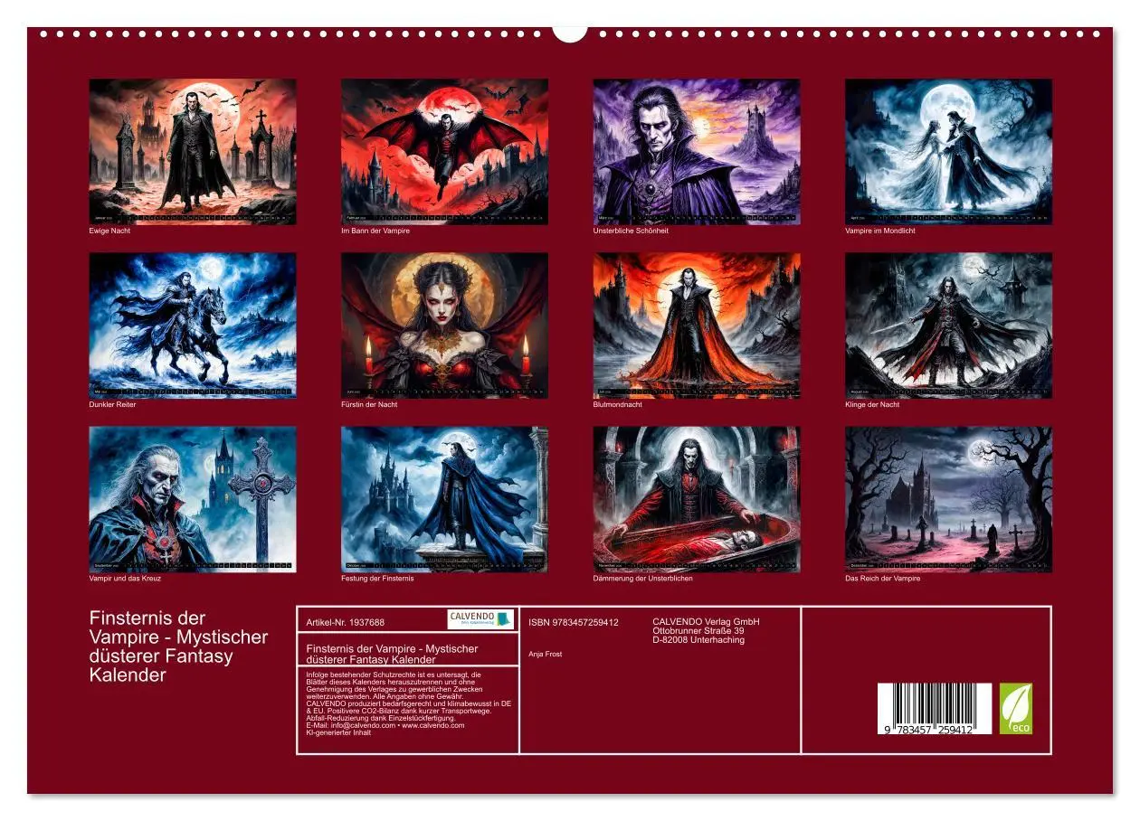 Bild: 9783457259412 | Finsternis der Vampire - Mystischer düsterer Fantasy Kalender...