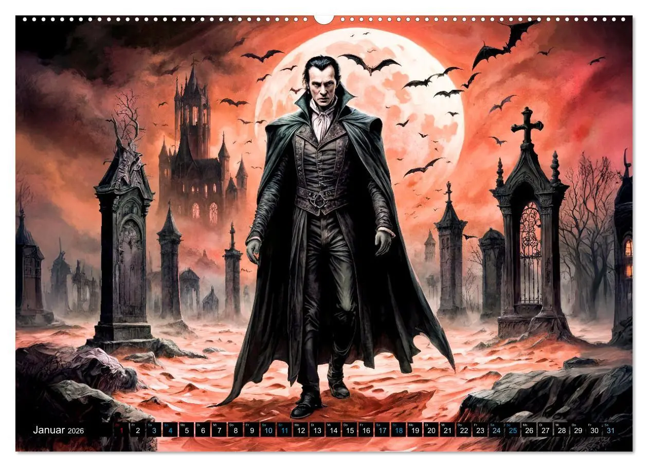 Bild: 9783457259412 | Finsternis der Vampire - Mystischer düsterer Fantasy Kalender...