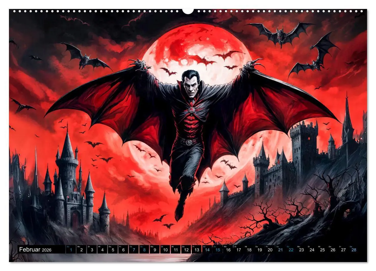 Bild: 9783457259412 | Finsternis der Vampire - Mystischer düsterer Fantasy Kalender...
