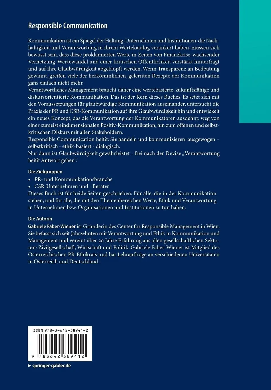 Rückseite: 9783642389412 | Responsible Communication | Gabriele Faber-Wiener | Taschenbuch | 2013