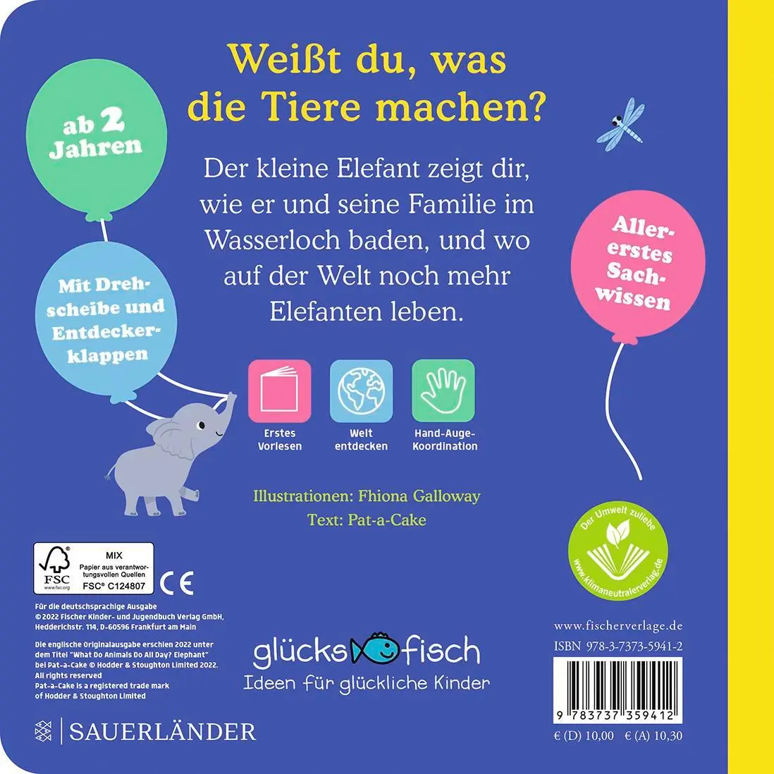 Rückseite: 9783737359412 | Glücksfisch: Weißt du, was die Tiere machen? Kleiner Elefant...