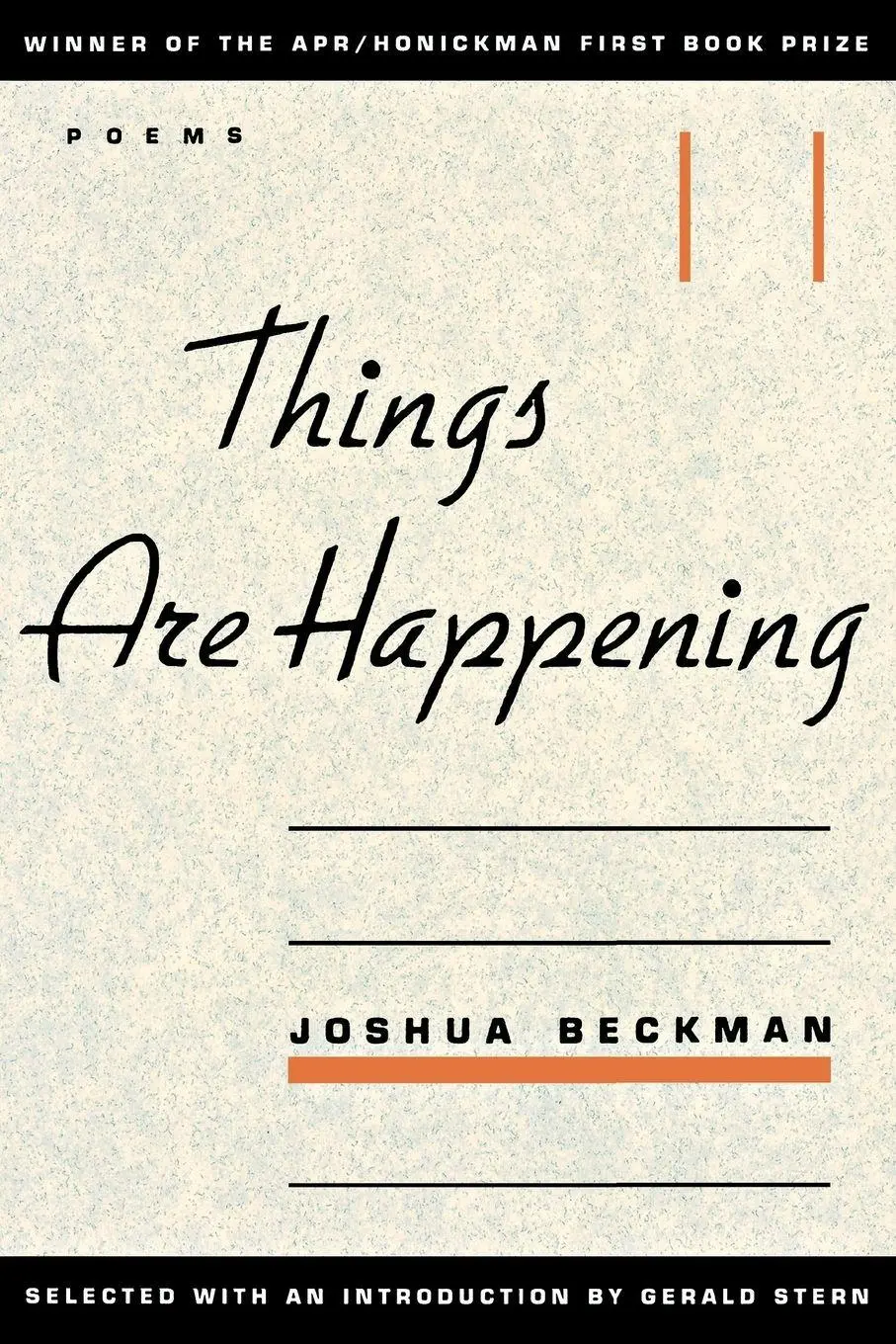 Cover: 9780966339512 | Things are Happening | Joshua Beckman | Taschenbuch | Englisch | 2015