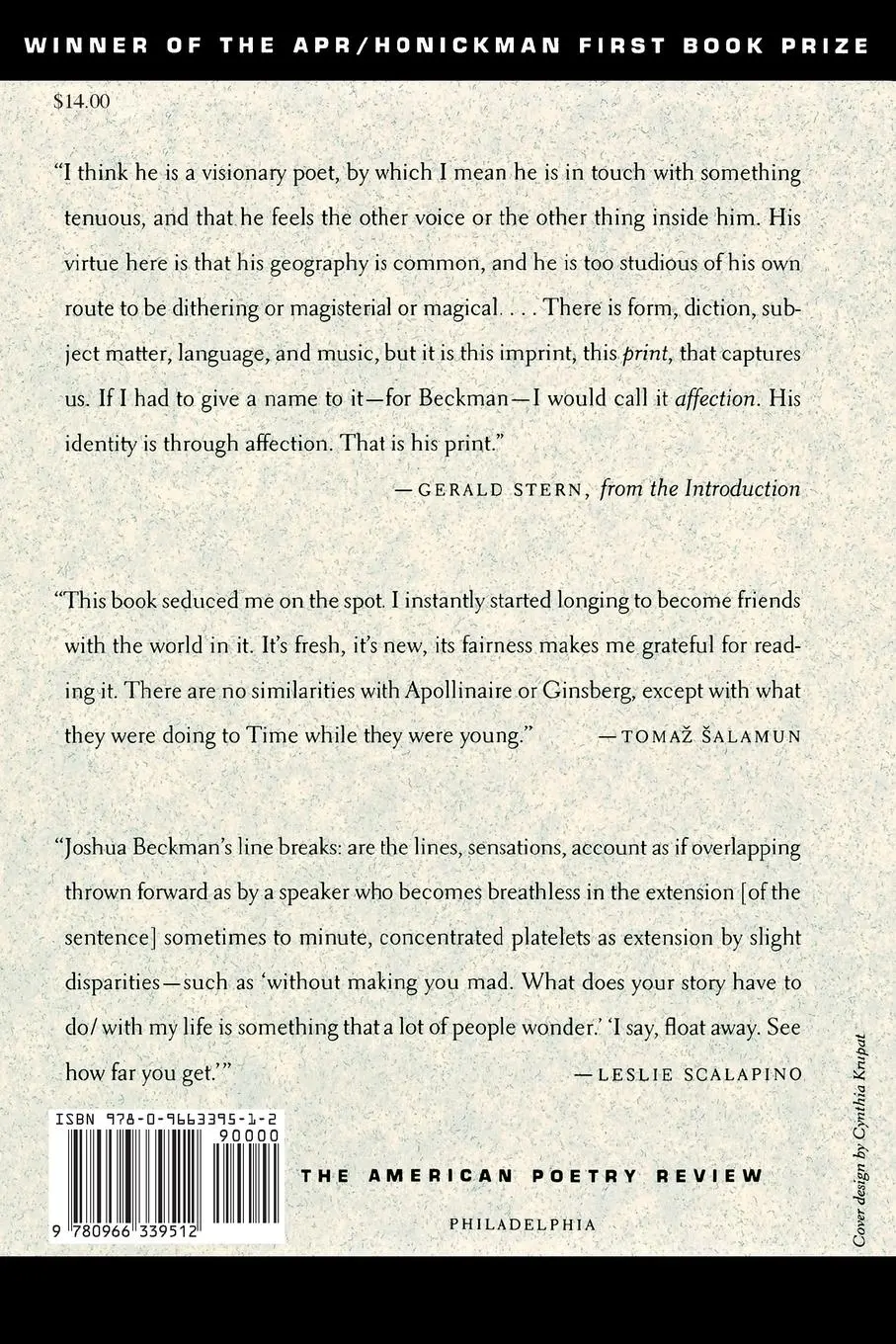 Rückseite: 9780966339512 | Things are Happening | Joshua Beckman | Taschenbuch | Englisch | 2015