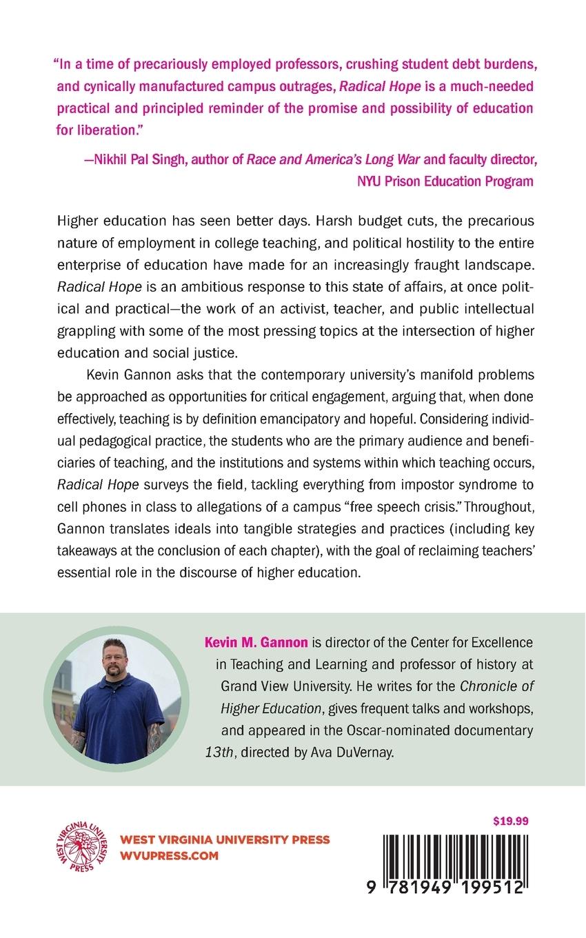 Rückseite: 9781949199512 | Radical Hope | A Teaching Manifesto | Kevin M Gannon | Taschenbuch