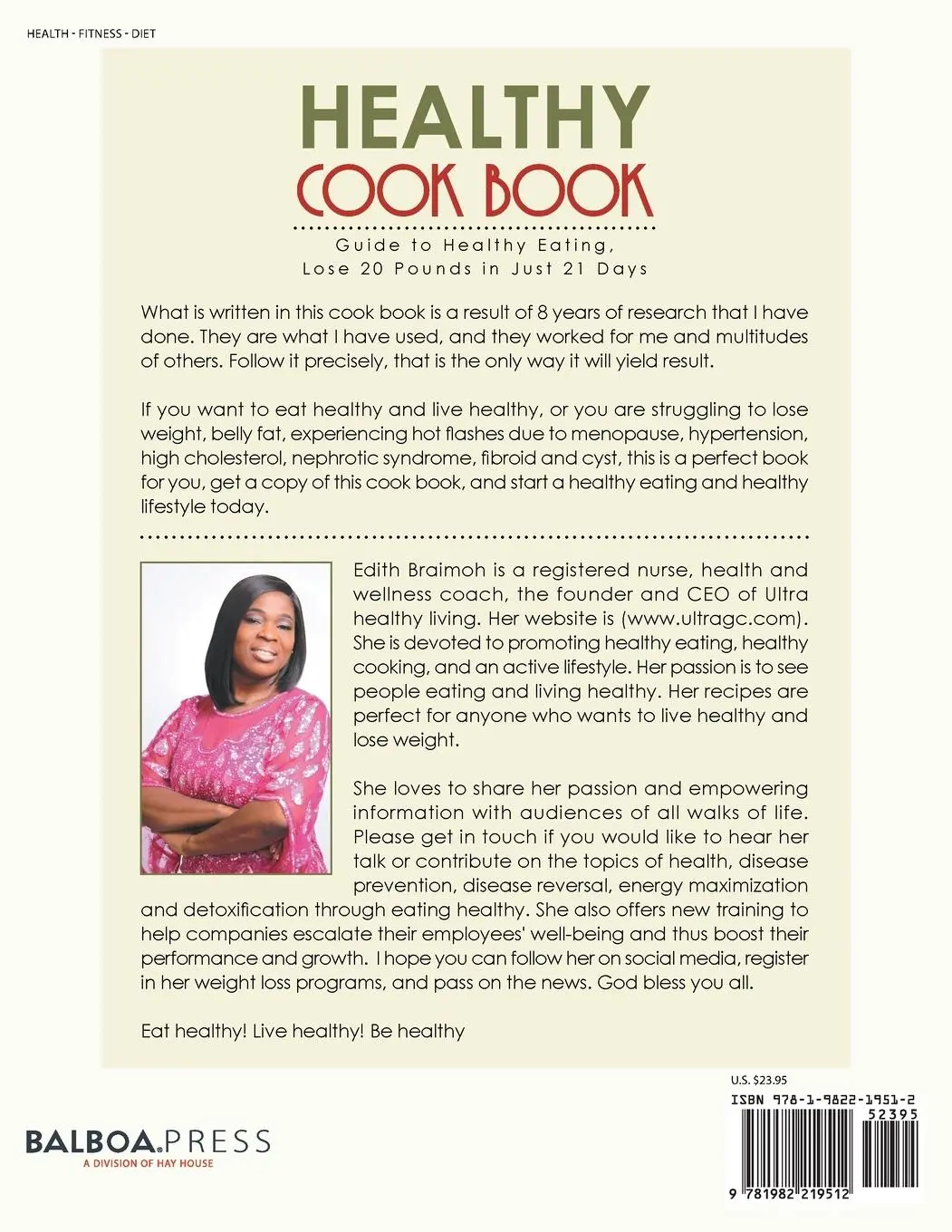 Rückseite: 9781982219512 | Healthy Cook Book | Edith Braimoh | Taschenbuch | Englisch | 2019
