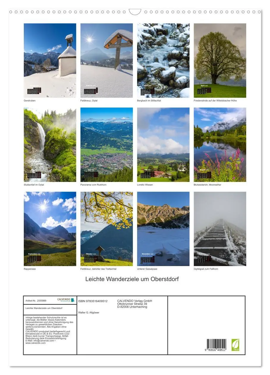 Bild: 9783516409512 | Leichte Wanderziele um Oberstdorf (Wandkalender 2026 DIN A2 hoch),...