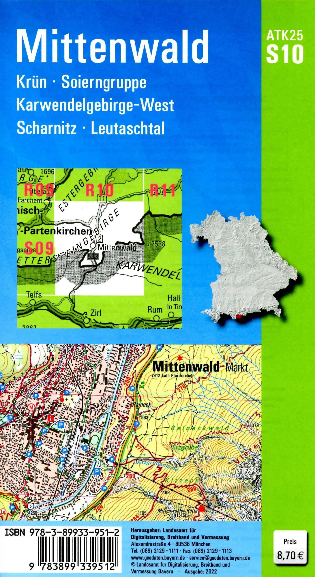 Bild: 9783899339512 | Mittenwald 1:25 000 | Digitalisierung | (Land-)Karte | Deutsch | 2022