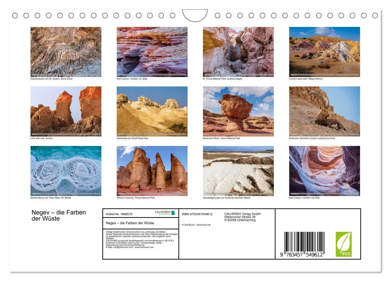 Bild: 9783457549612 | Negev - die Farben der Wüste (Wandkalender 2026 DIN A4 quer),...