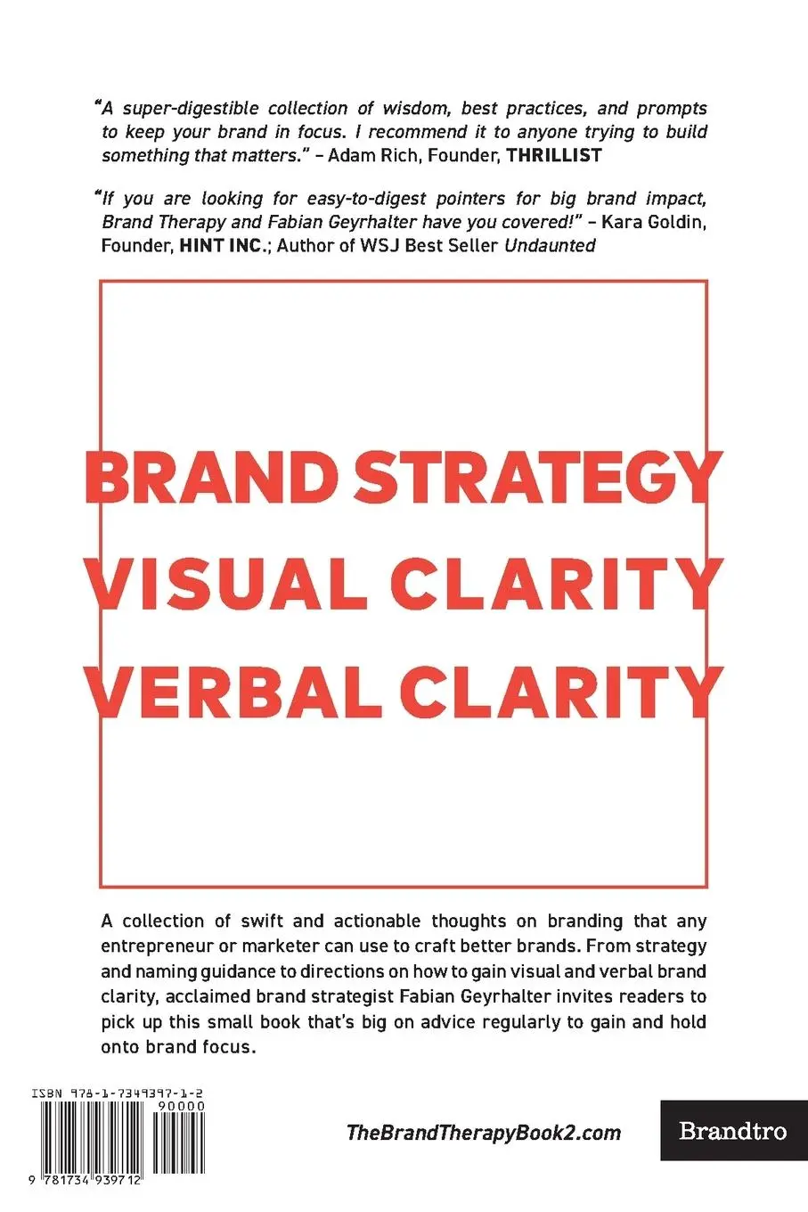 Rückseite: 9781734939712 | The Brand Therapy Book 2 | Fabian Geyrhalter | Taschenbuch | Englisch