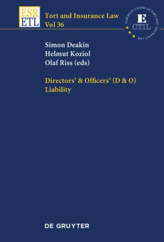Cover: 9783110489712 | Directors &amp; Officers (D &amp; O) Liability | Simon Deakin (u. a.) | Buch