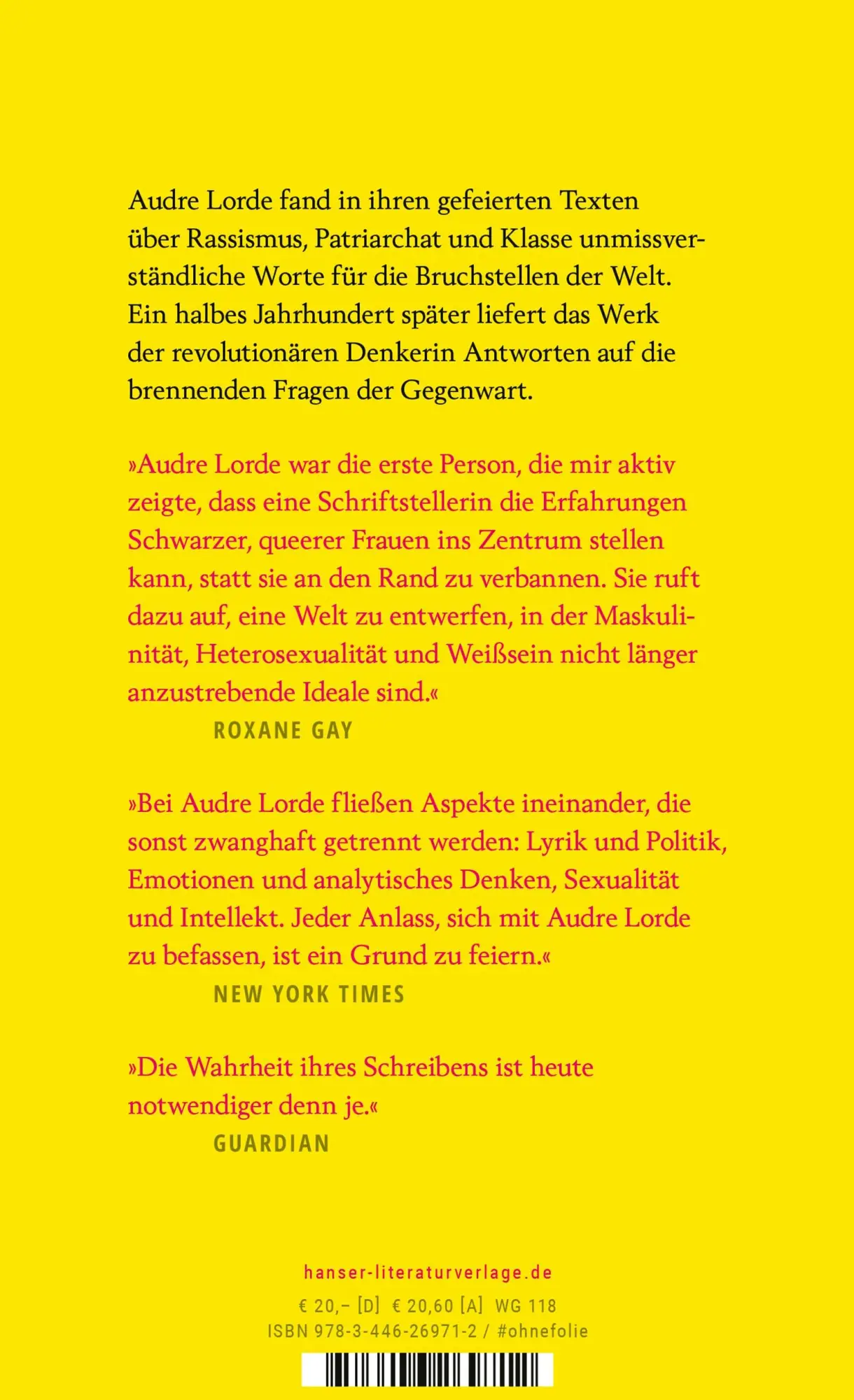 Bild: 9783446269712 | Sister Outsider | Essays | Audre Lorde | Buch | 282 S. | Deutsch