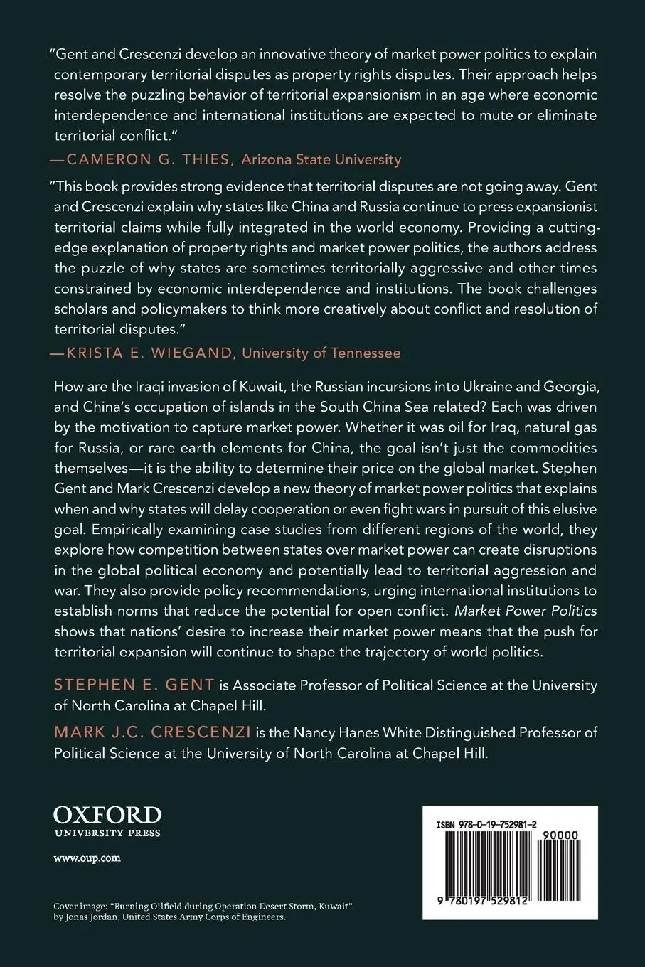 Rückseite: 9780197529812 | Market Power Politics | Stephen E. Gent (u. a.) | Taschenbuch | 2021