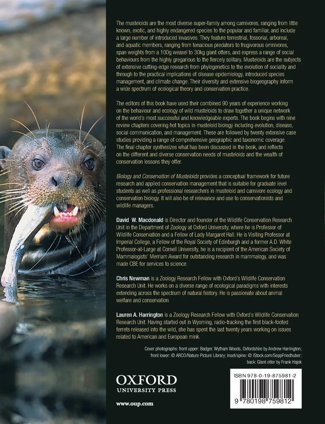 Rückseite: 9780198759812 | BIOLOGY &amp; CONSERVATION OF MUSTELOIDS P | Macdonald Et Al | Taschenbuch