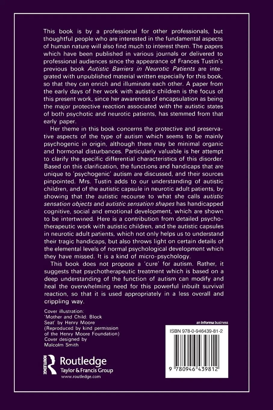 Rückseite: 9780946439812 | The Protective Shell in Children and Adults | Frances Tustin | Buch
