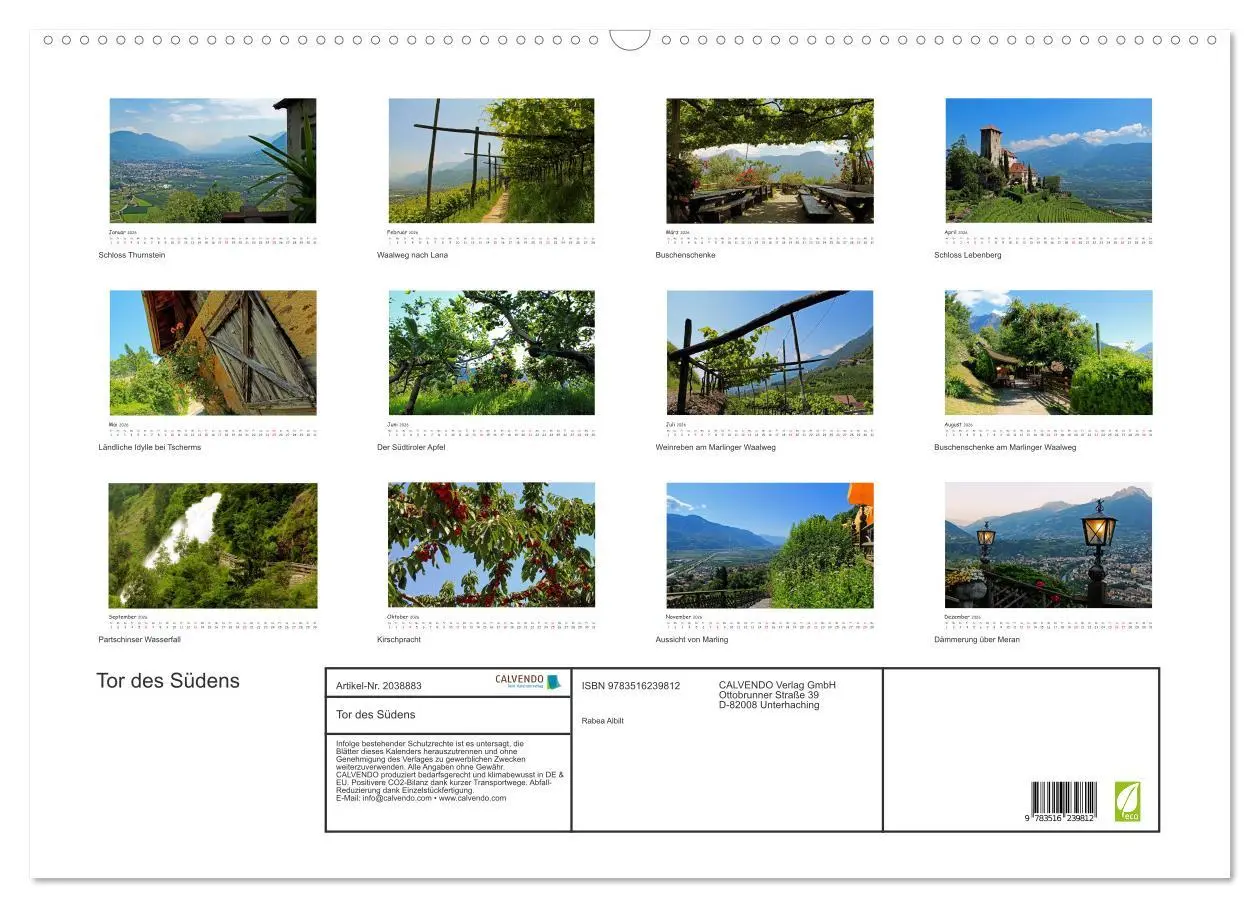Bild: 9783516239812 | Tor des Südens (Wandkalender 2026 DIN A2 quer), CALVENDO...