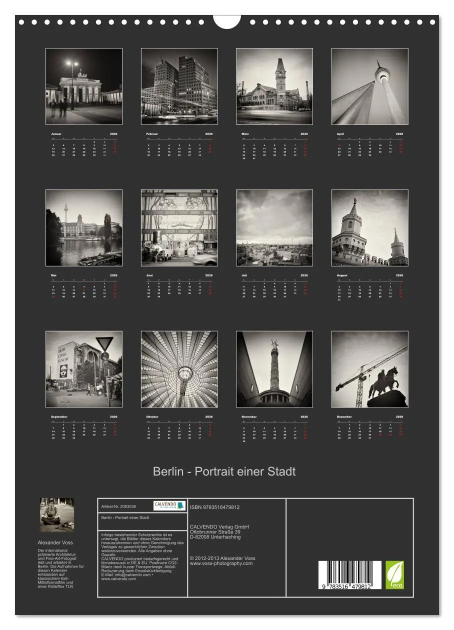 Bild: 9783516479812 | Berlin - Portrait einer Stadt (Wandkalender 2026 DIN A3 hoch),...