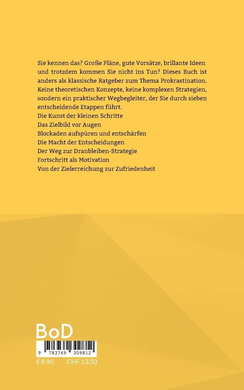 Rückseite: 9783769309812 | Der Handlungskompass | Aufschieben überwinden und Ziele erreichen