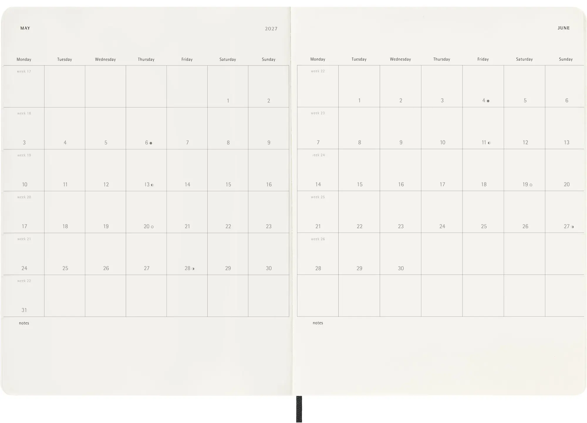 Bild: 8056999279912 | Moleskine 18 Monate Wochenkalender 2026/2027, XL, 1 Wo = 1 Seite,...