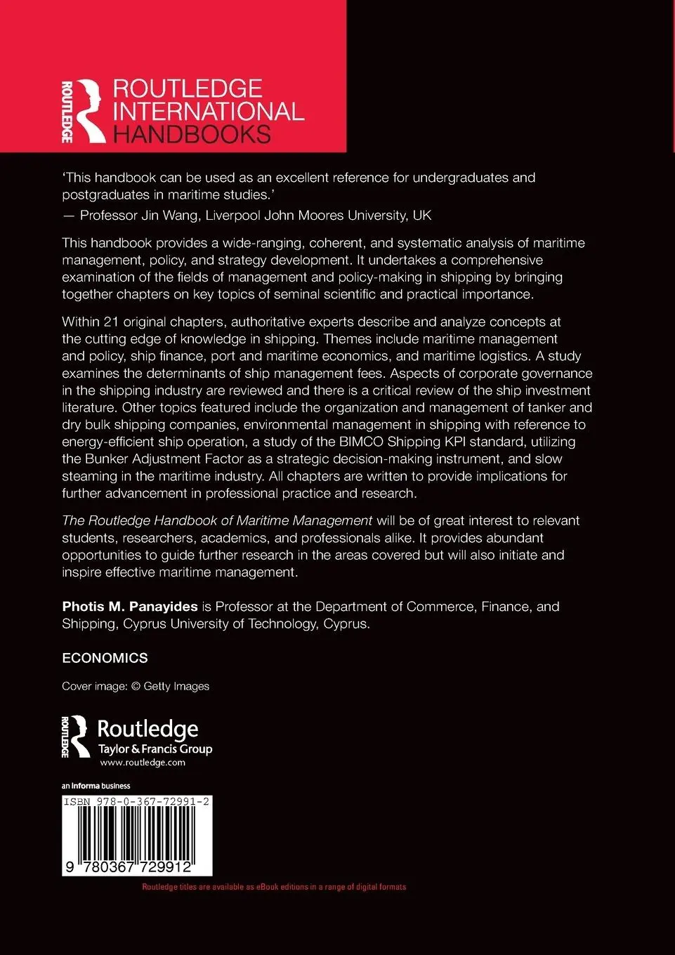 Rückseite: 9780367729912 | The Routledge Handbook of Maritime Management | Photis M. Panayides