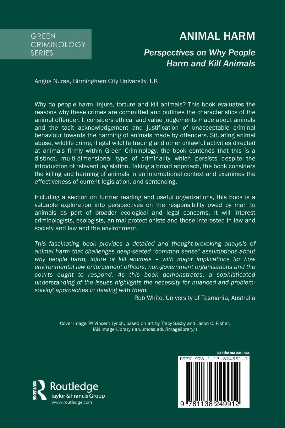 Rückseite: 9781138249912 | Animal Harm | Perspectives on Why People Harm and Kill Animals | Nurse