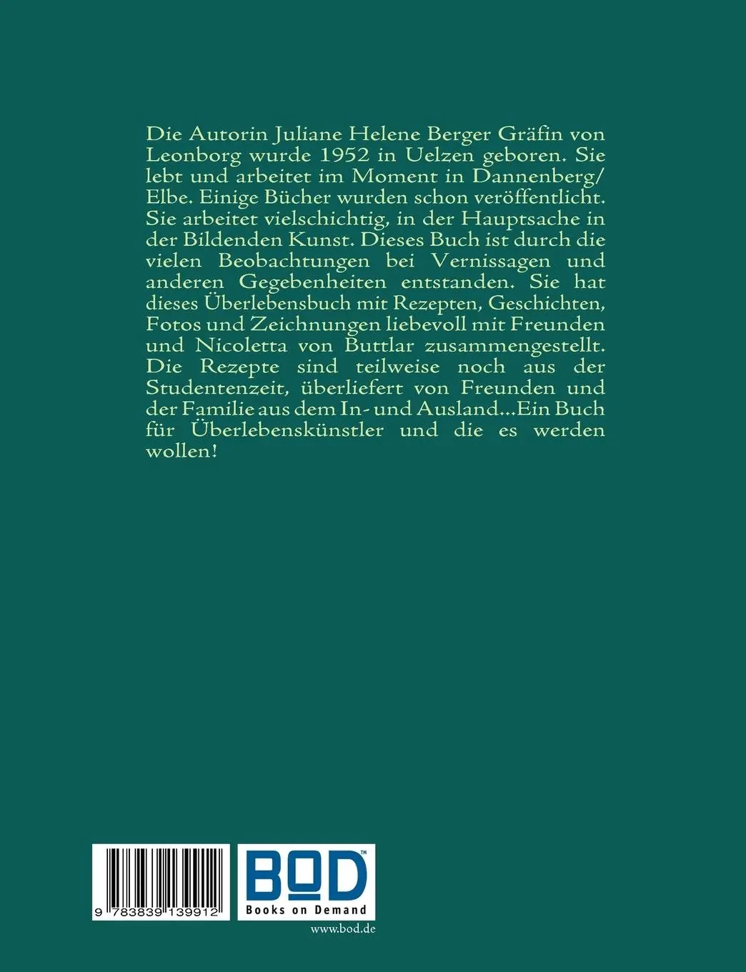 Rückseite: 9783839139912 | Die voll coolen Rezepte... | Juliane Helene Berger Gräfin von Leonborg