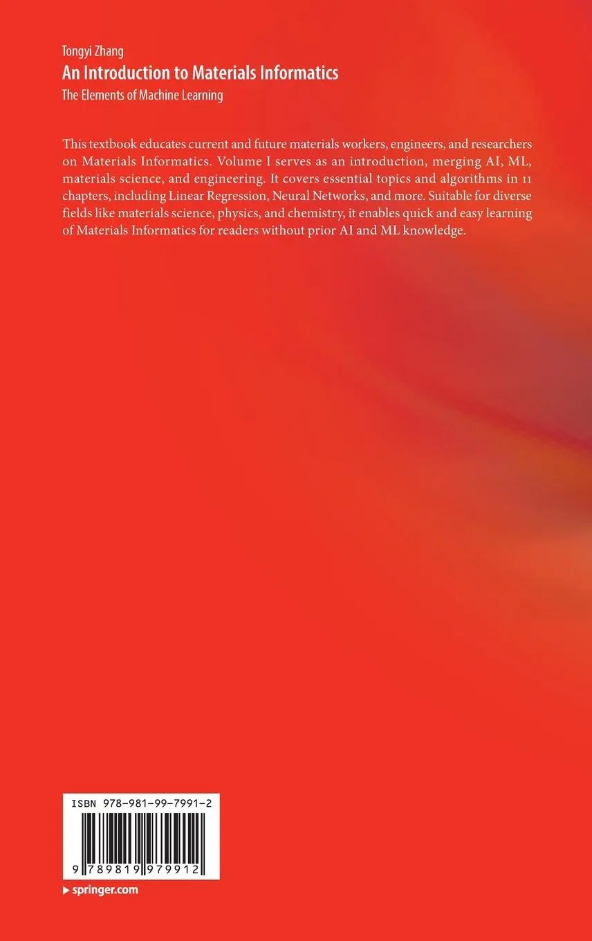Rückseite: 9789819979912 | An Introduction to Materials Informatics | Tongyi Zhang | Buch | xvi