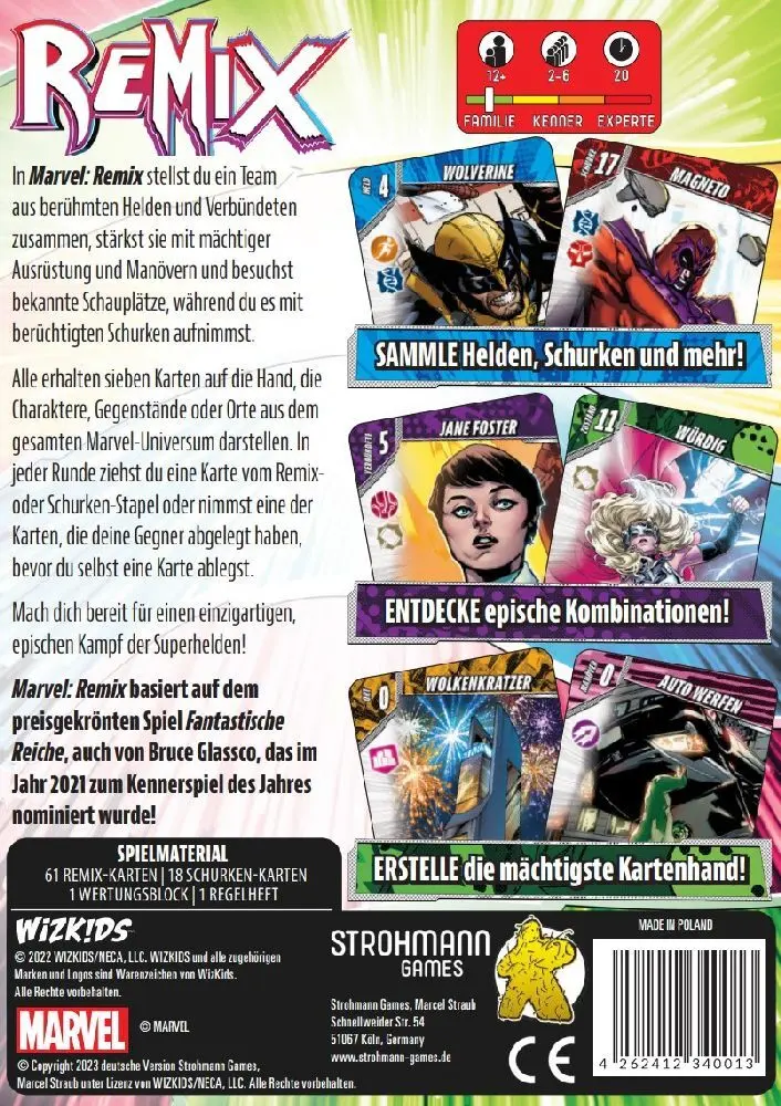 Bild: 4262412340013 | Marvel Remix | Bruce Glassco | Spiel | STRD0024 | Deutsch | Asmodee