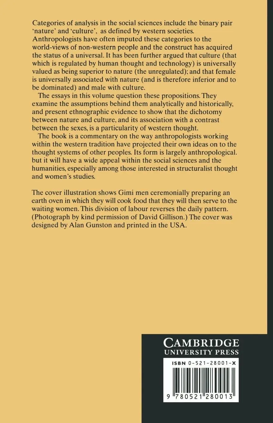 Rückseite: 9780521280013 | Nature, Culture and Gender | Carol P. MacCormack (u. a.) | Taschenbuch