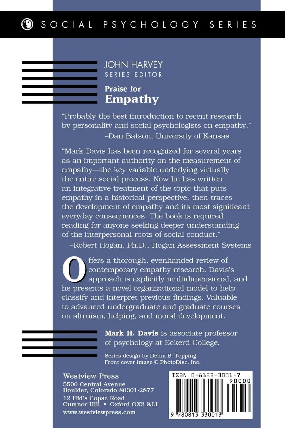 Rückseite: 9780813330013 | Empathy | A Social Psychological Approach | Mark H Davis | Taschenbuch