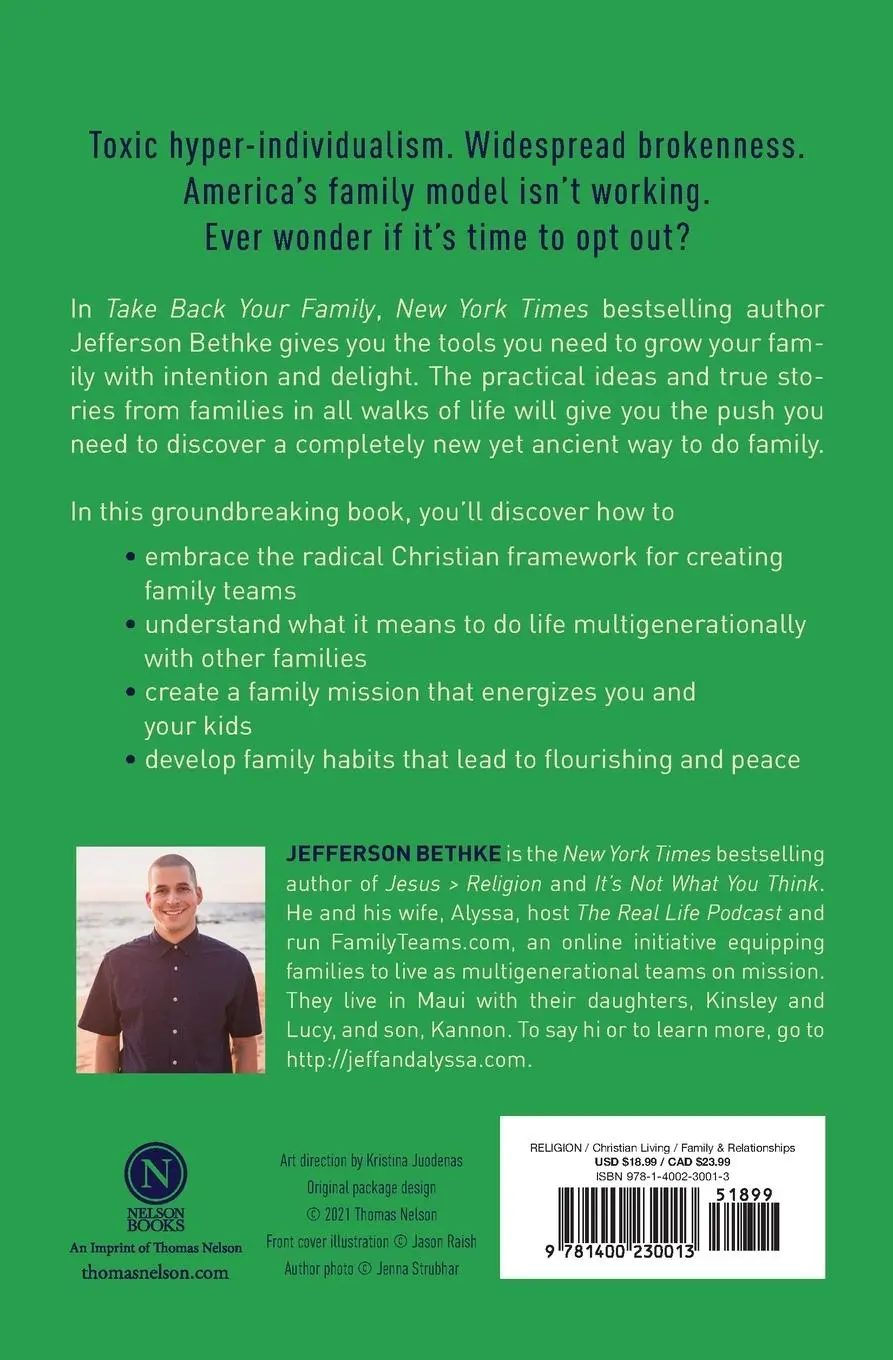 Rückseite: 9781400230013 | Take Back Your Family | Jefferson Bethke | Taschenbuch | Englisch