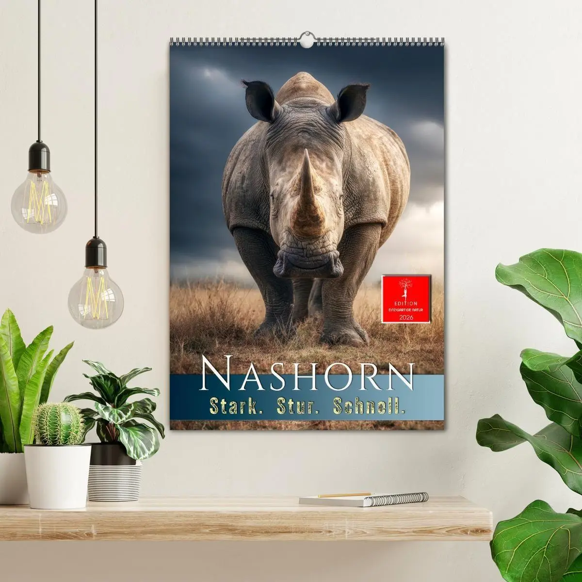 Bild: 9783516720013 | Nashorn - Stark. Stur. Schnell. (Wandkalender 2026 DIN A2 hoch),...