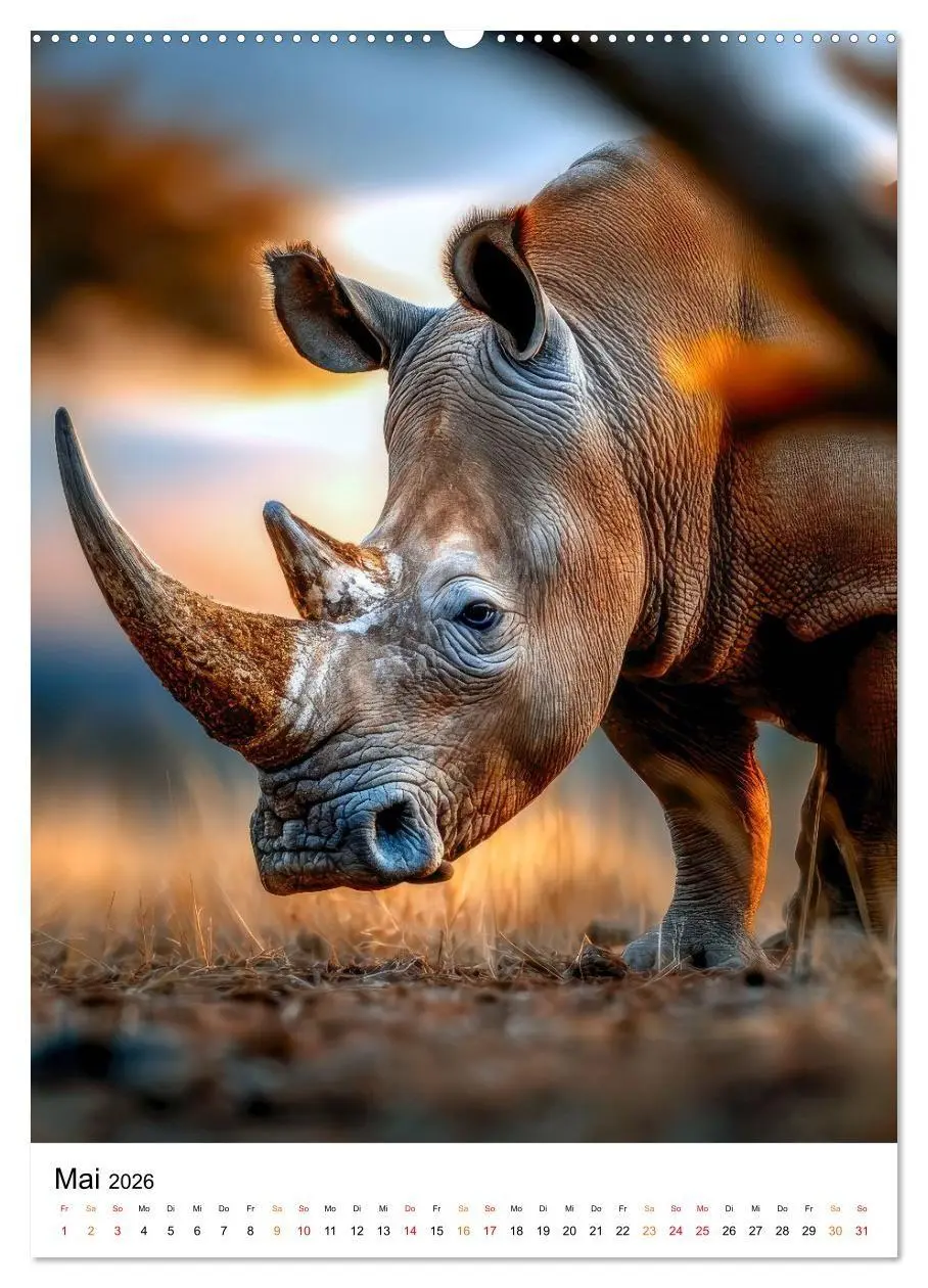 Bild: 9783516720013 | Nashorn - Stark. Stur. Schnell. (Wandkalender 2026 DIN A2 hoch),...