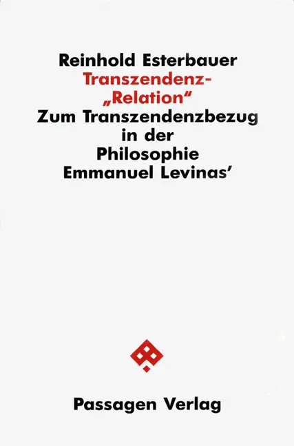 Cover: 9783851650013 | Transzendenz-"Relation" | Reinhold Esterbauer | Taschenbuch