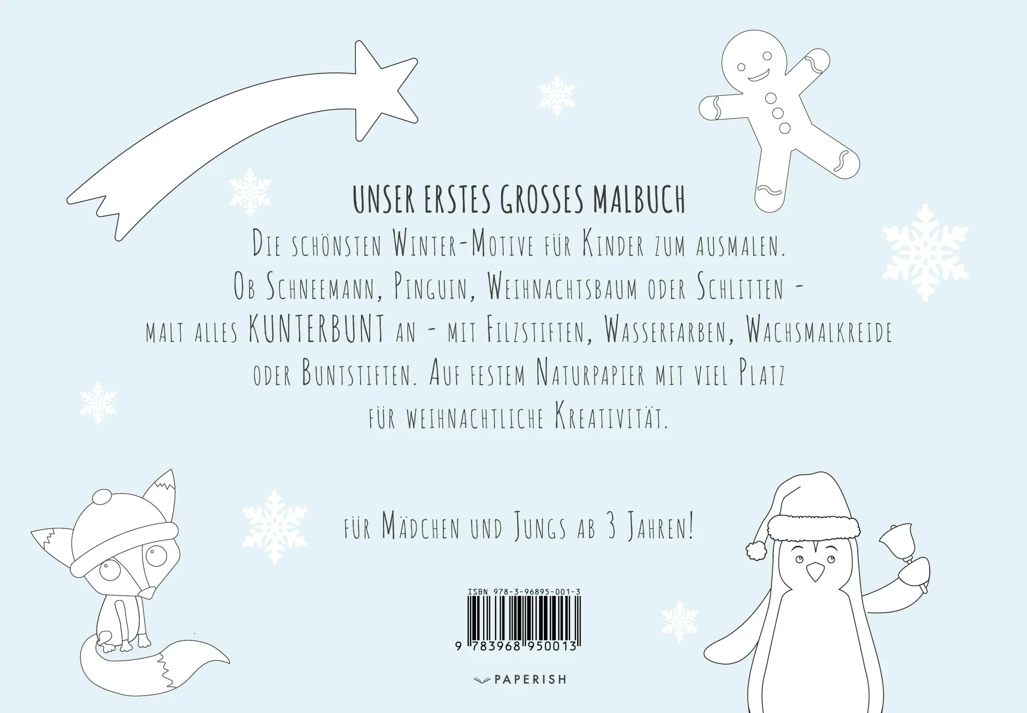 Bild: 9783968950013 | Malbuch Winter - UNSER ERSTES GROßES MALBUCH - WEIHNACHTEN | Petersson