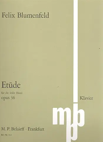 Cover: 9790203000013 | Étude en la bemolle majeur op.36 pour piano main gauche | Blumenfeld