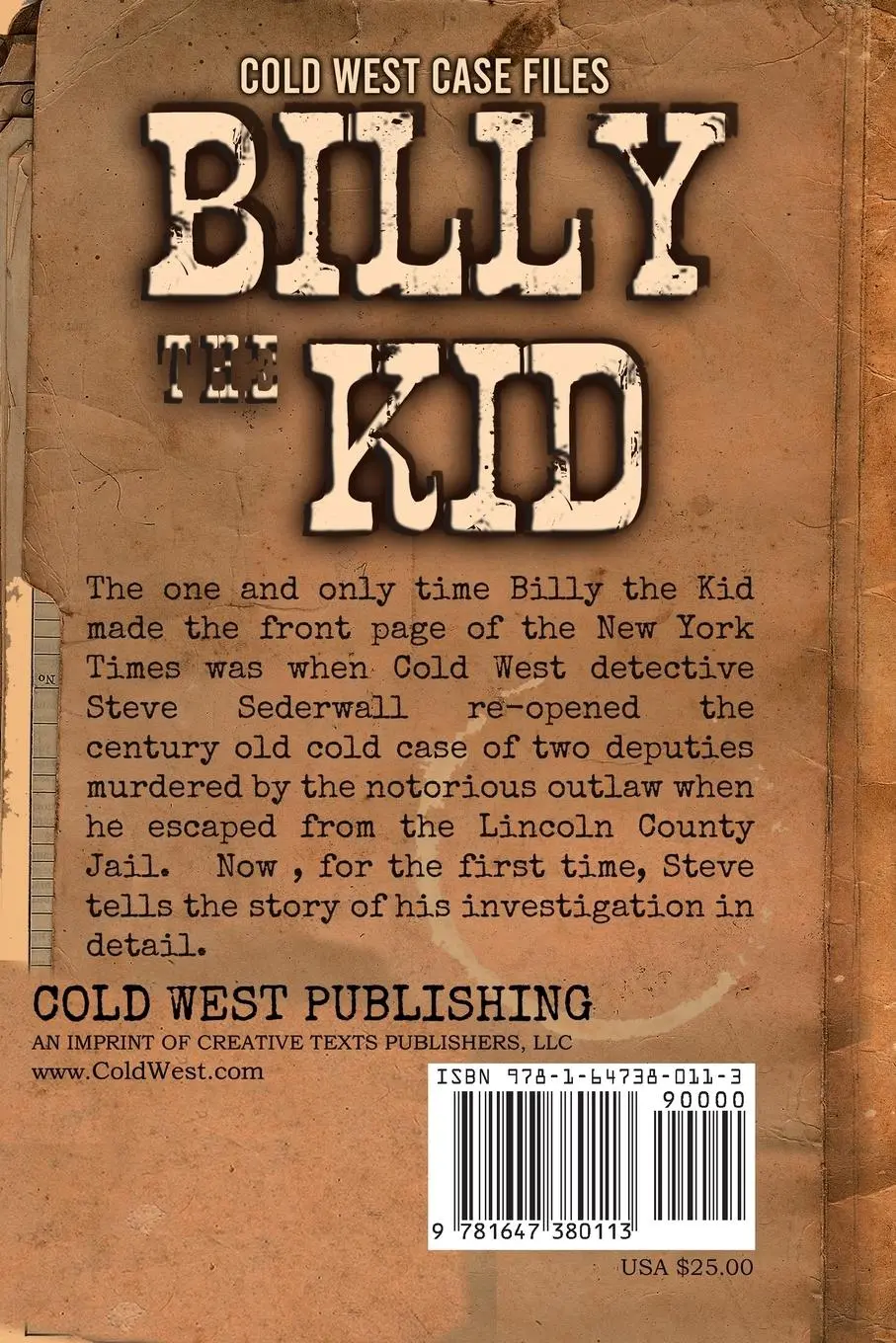 Rückseite: 9781647380113 | The Dirty on Billy the Kid | Steven M. Sederwall | Taschenbuch | 2020